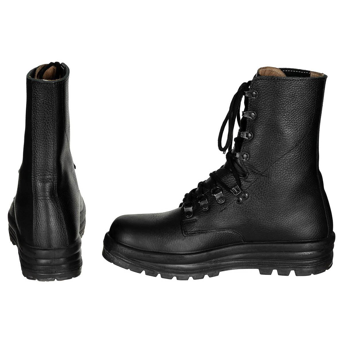 Botas militares suizas originales de combate M95, cuero, edición excedente del ejército, negro