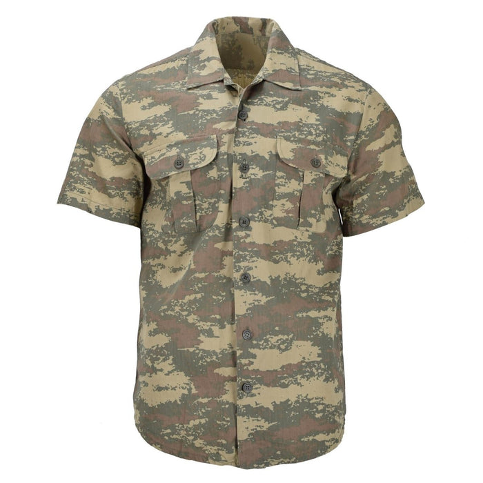 Camisas de campo originales del ejército turco tácticas de manga corta de camuflaje ripstop duradero - GoMilitar