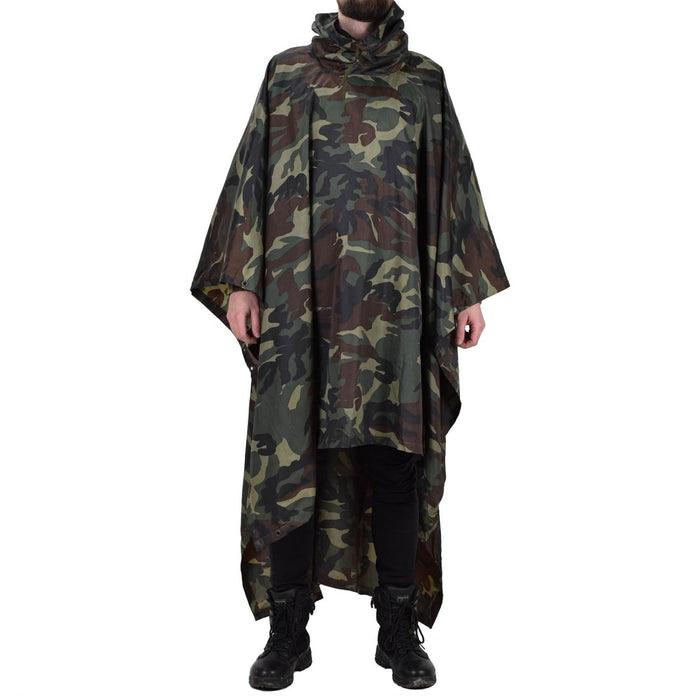 Poncho de camuflaje militar turco original resistente al agua con capucha ripstop ejército - GoMilitar