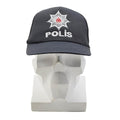 Gorra de campo POLIS militar turca original con inserto de malla y cierre ajustable, color negro