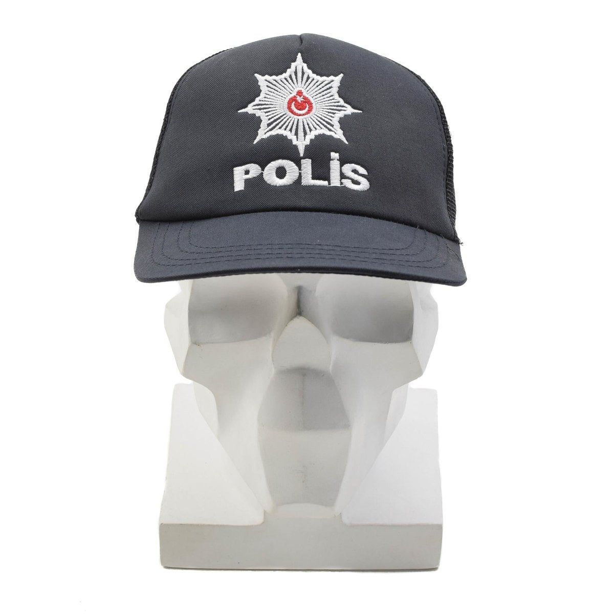 Gorra de campo POLIS militar turca original con inserto de malla y cierre ajustable, color negro