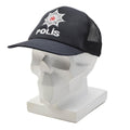 Gorra de campo POLIS militar turca original con inserto de malla y cierre ajustable, color negro