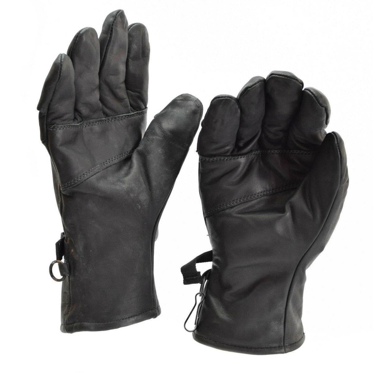 Originales guantes de cuero de combate del ejército de los EE. UU. Problema militar de cuero negro genuino