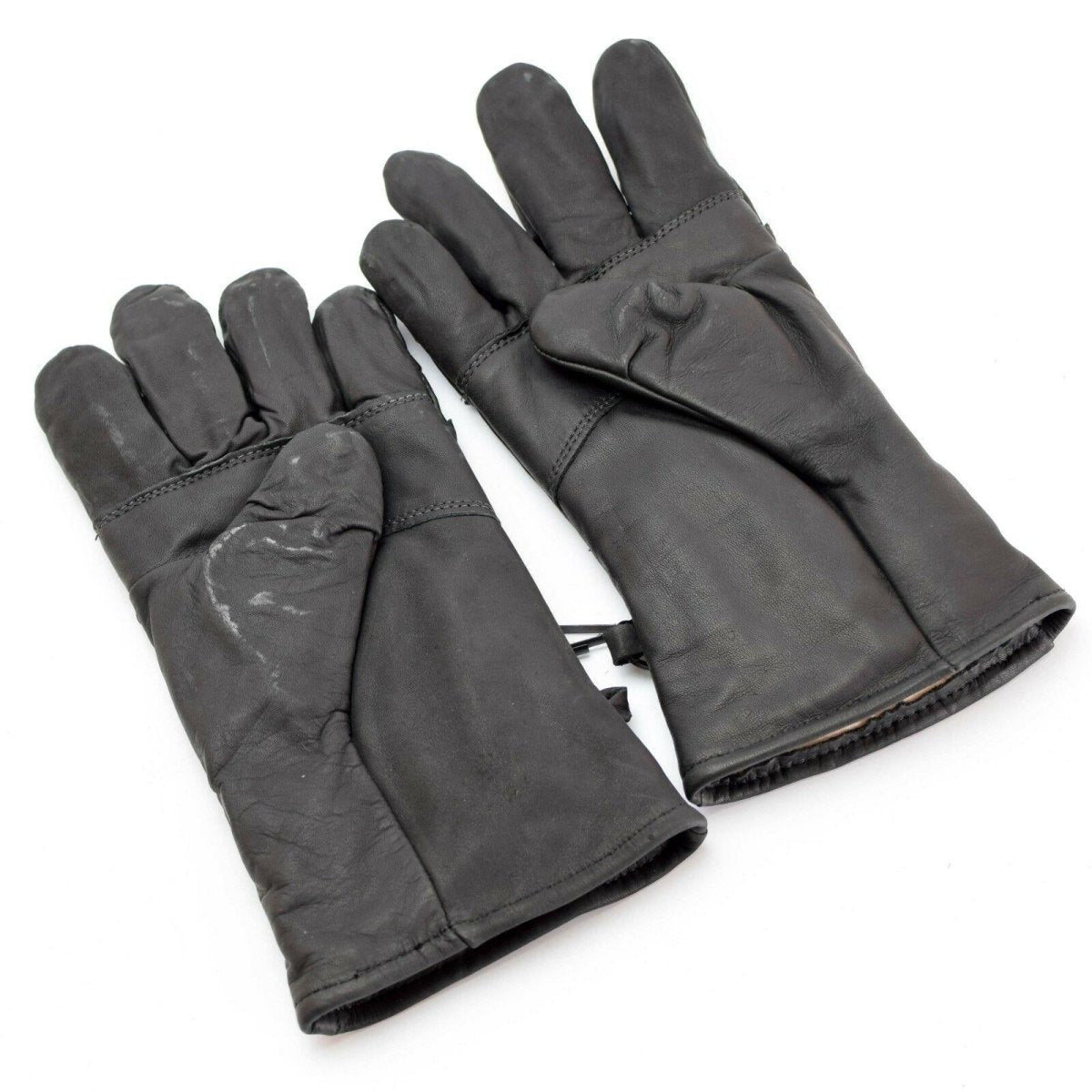 Originales guantes de cuero de combate del ejército de los EE. UU. Problema militar de cuero negro genuino