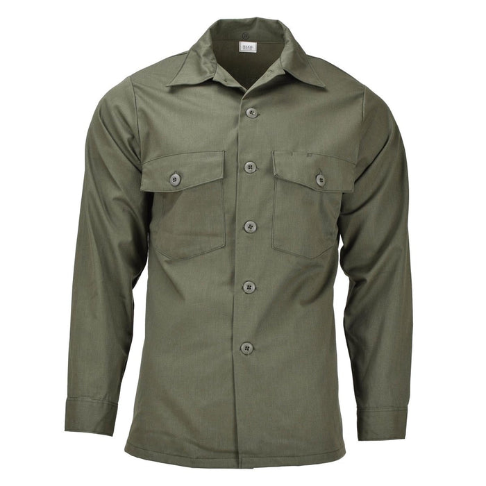 Camisa táctica de manga larga original del ejército de EE. UU. Campo militar de fatiga verde oliva NUEVO - GoMilitar
