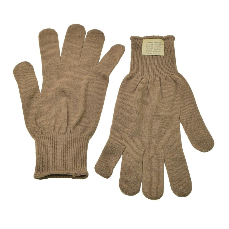 Guantes militares originales de los EE. UU. Mittanes de mantequilla insertos de revestimiento de revestimiento marrón nuevo