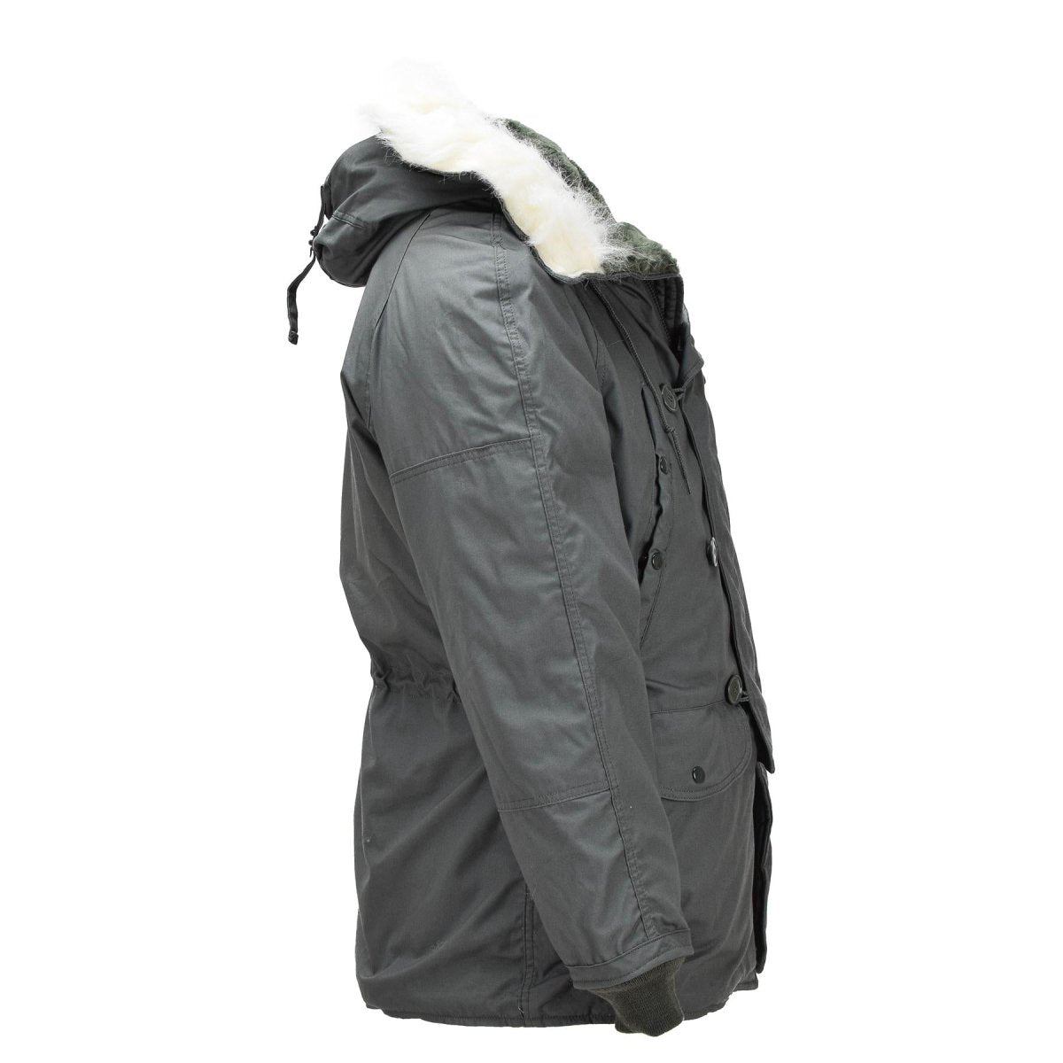 Parka original militar estadounidense N-3B para clima frío, resistente al viento, color verde oliva