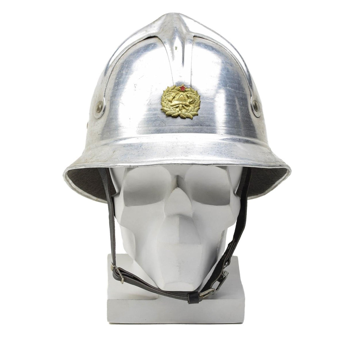 Yugoslavia Original Militar Militar de aluminio Gray Fireman Casco Red Inicio Red Insignia Ejército