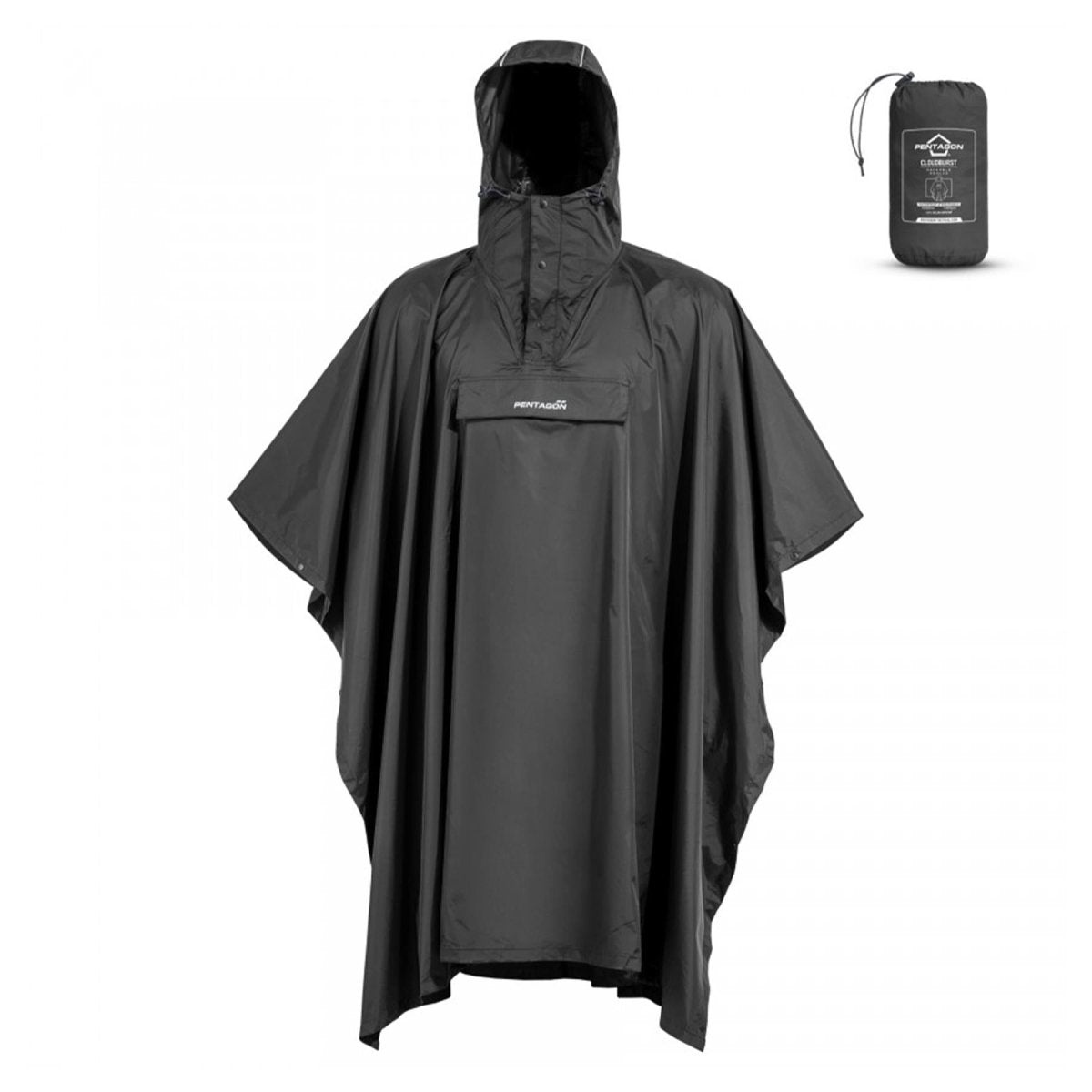 Pentágono CloudBurst Poncho Poncho Implay Detalles reflectantes transpirables