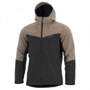 Lightweight Pentagon Monlite WP softshell jacket in black and tan, waterproof and windproof with adjustable hood