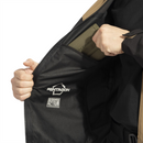 Interior view of Pentagon Monlite WP Softshell Jacket showing inner pocket and BORN ACTION logo on black fabric lining