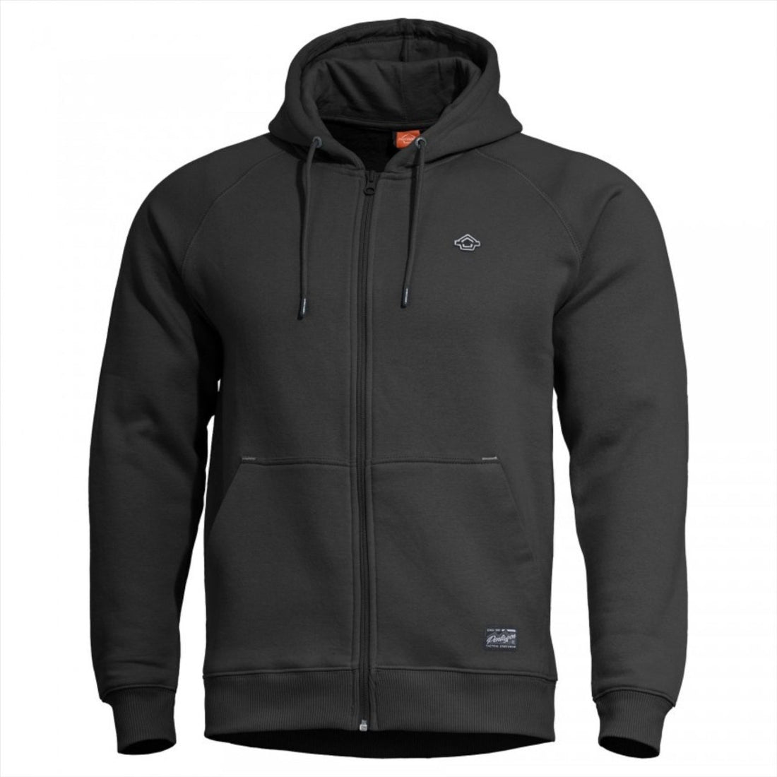 PENTAGON Phaeton Suéter con cremallera completa Ajuste cómodo Costuras planas Storm Hood Negro