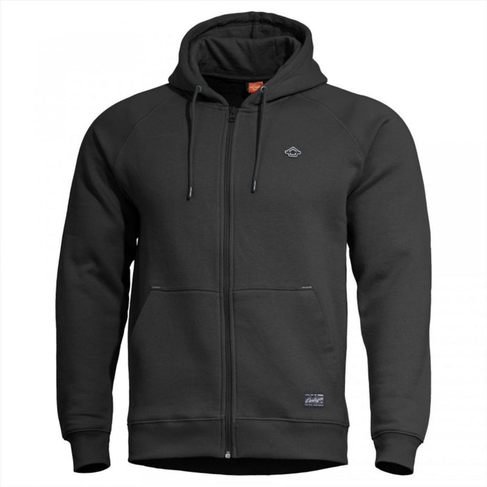PENTAGON Phaeton Suéter con cremallera completa Ajuste cómodo Costuras planas Storm Hood Negro - GoMilitar