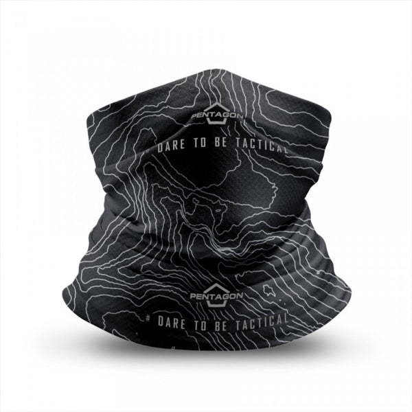 Pentágono Skiron Topográfica Mapa Neck Gaiter Decisión gráfica de tela seca rápida