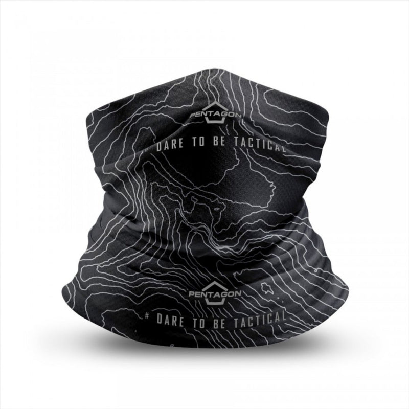 Pentágono Skiron Topográfica Mapa Neck Gaiter Decisión gráfica de tela seca rápida