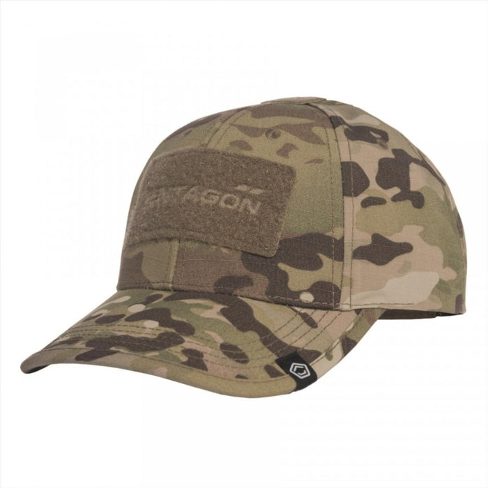 Gorra táctica PENTAGON Tela antidesgarro Diseño de 6 paneles Parche frontal Camuflaje multicámara - GoMilitar