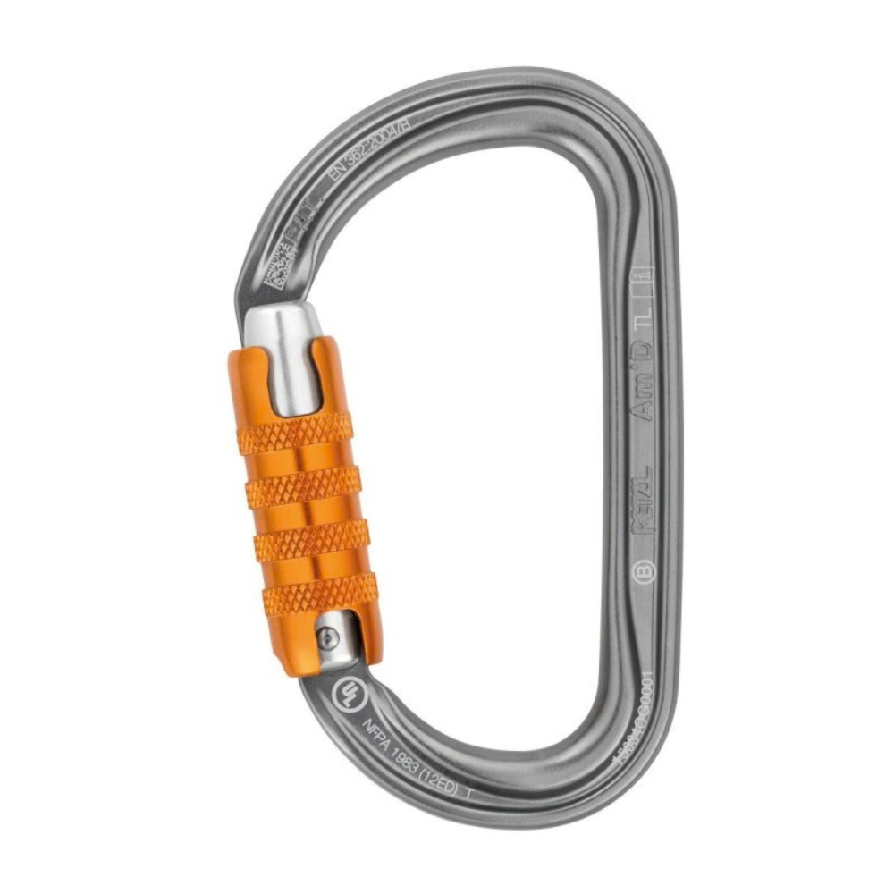 PETZL Am'D TRIACT-LOCK Mosquetón de Aluminio Escalada Cierre Automático Gris 27kN