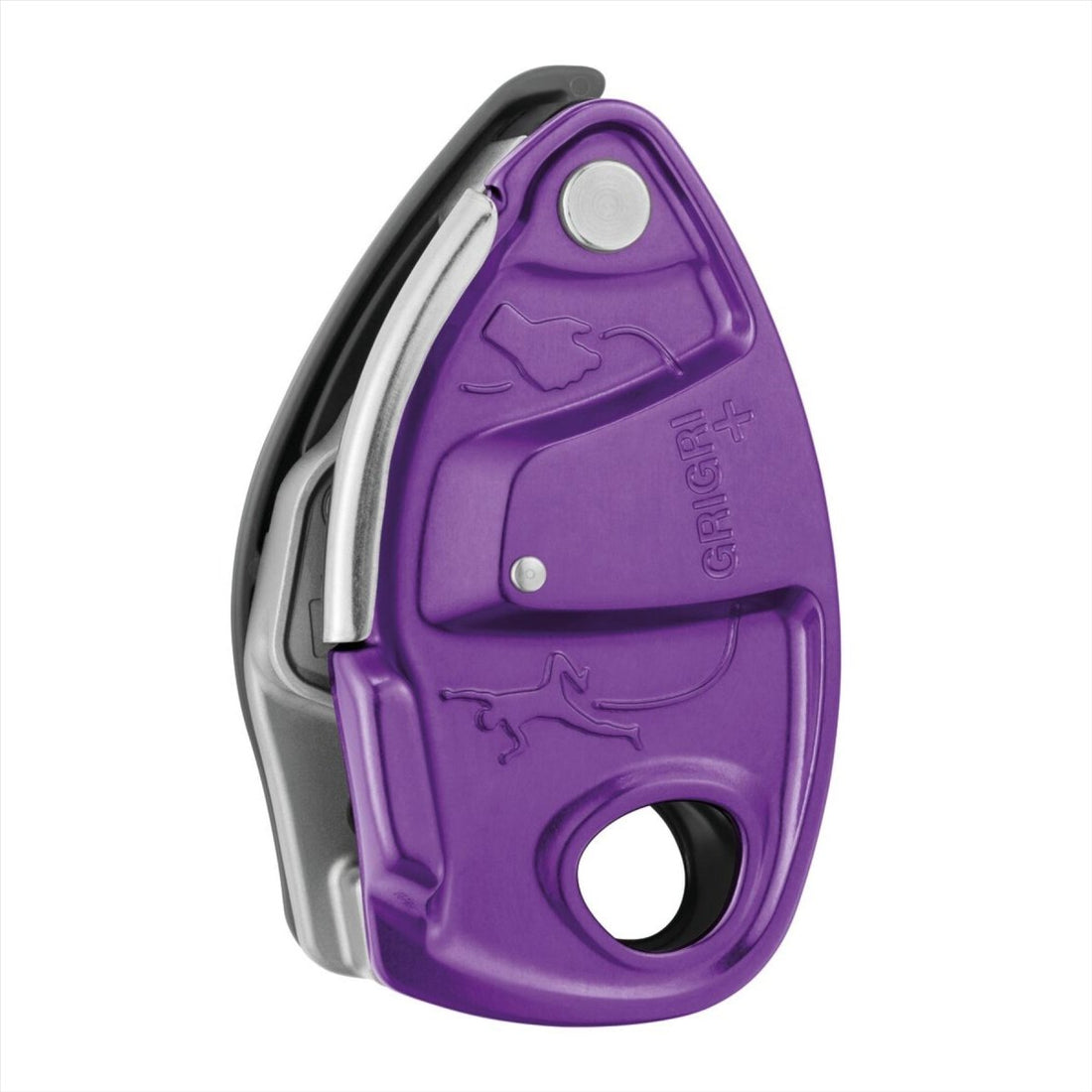PETZL GRIGRI® + Asegurador Frenado Asistido 8,5-11 mm Cuerdas Escalada Púrpura