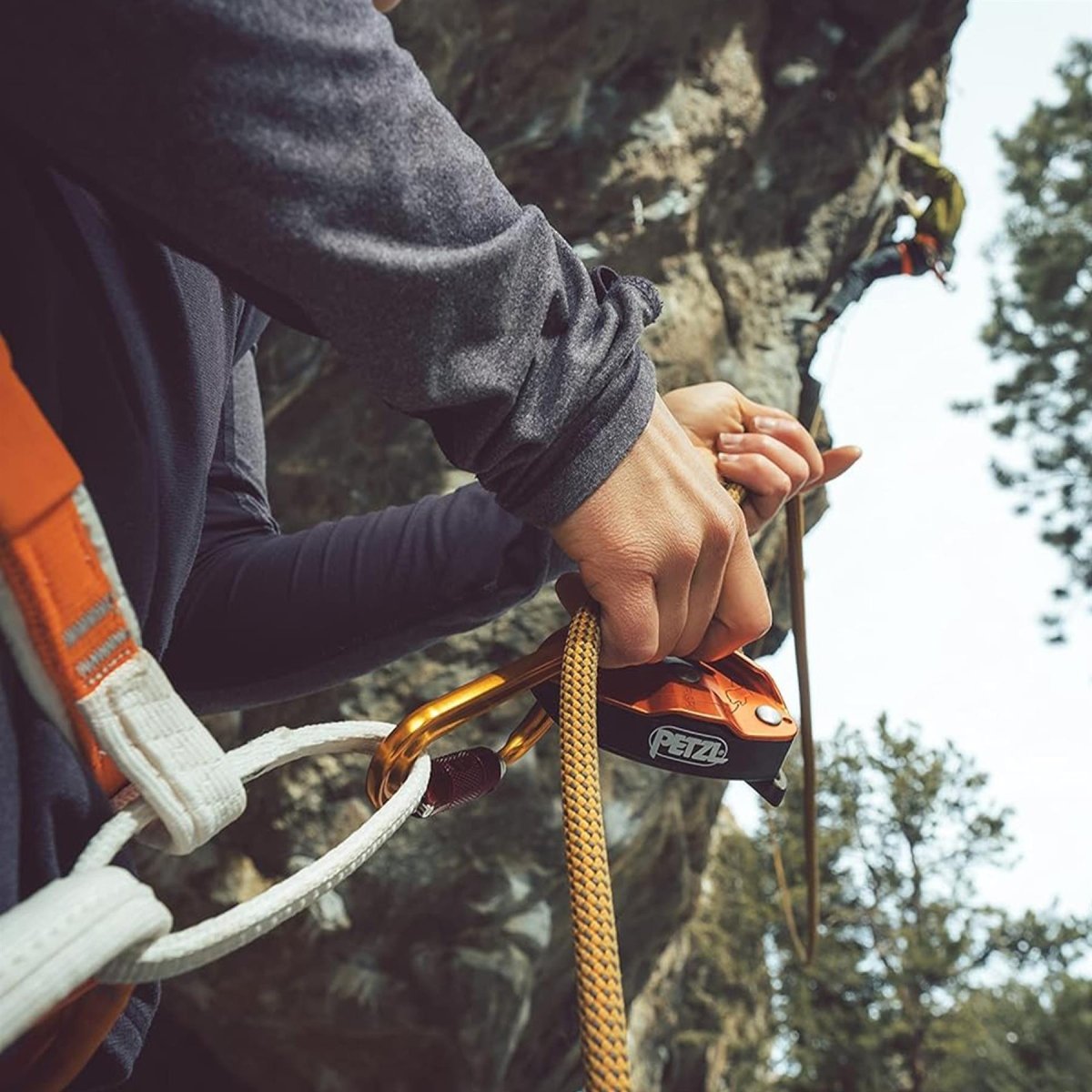 PETZL GRIGRI Asegurador Frenado Asistido Escalada Rapel Naranja