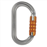 Petzl OK Triact Lock Mosquetón Oval Aluminio Ligero Acceso por Cuerda Naranja