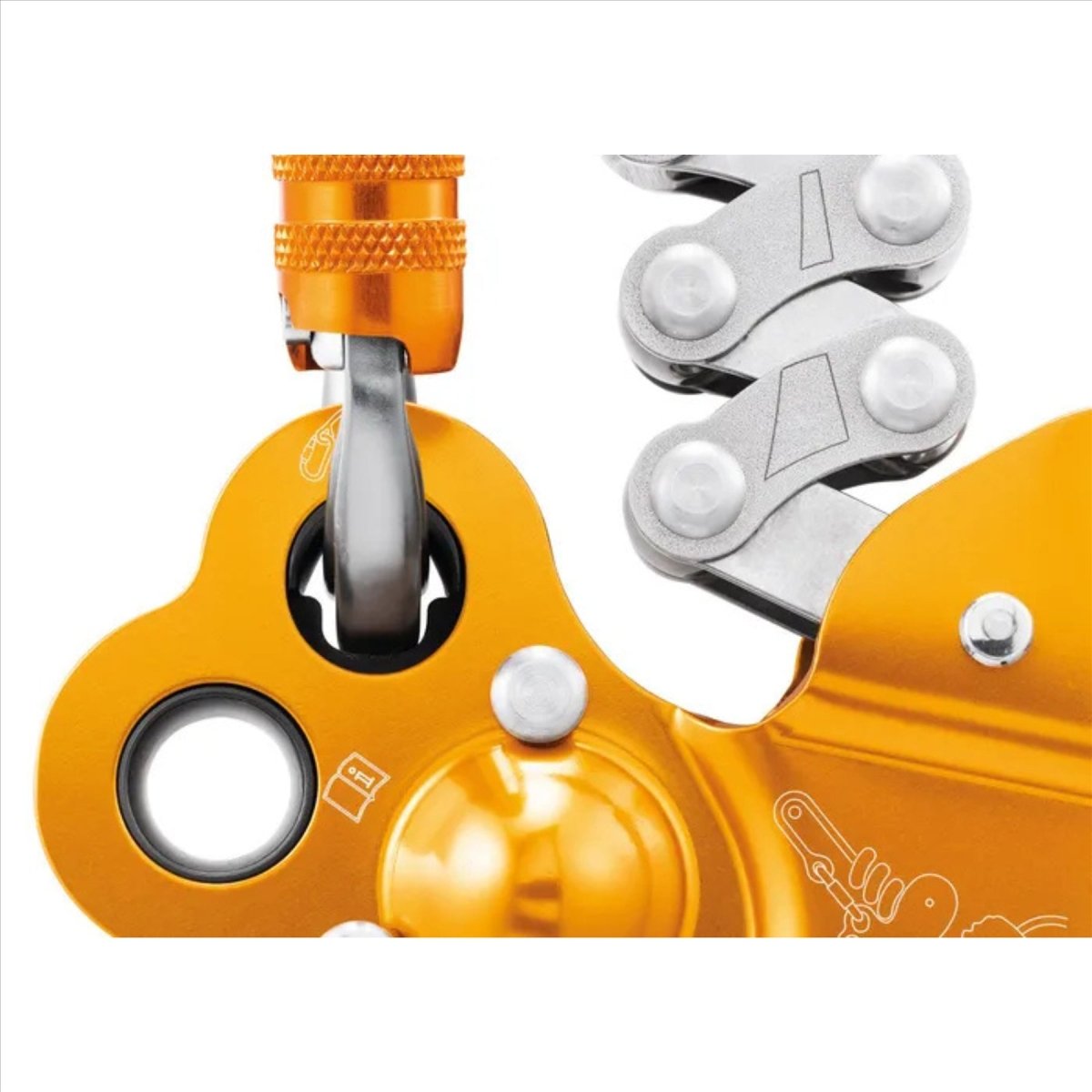 Petzl ZigZag Plus Descensor Mecánico Prusik Trepador de Árboles CE 0082 Naranja