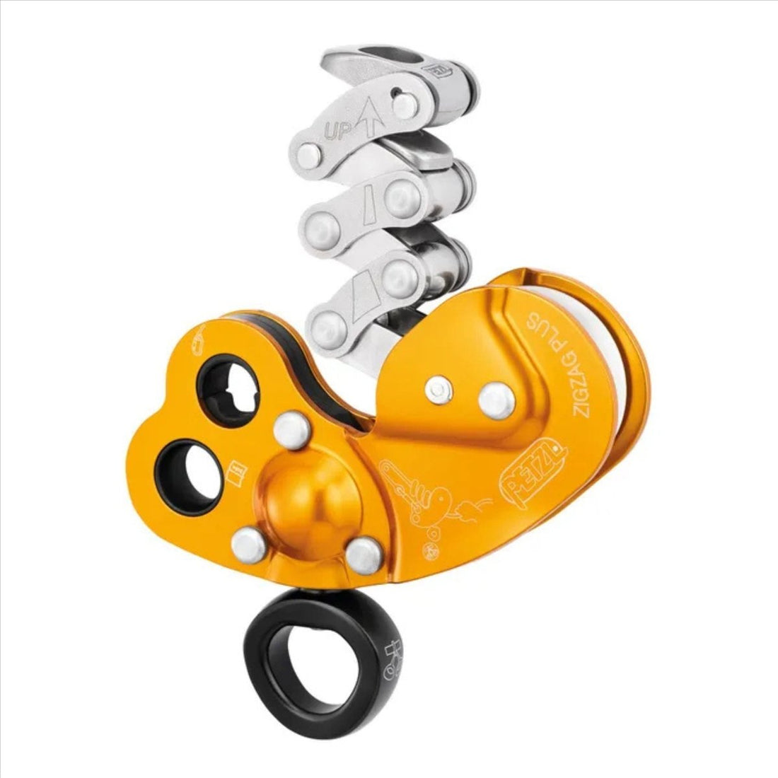 Petzl ZigZag Plus Descensor Mecánico Prusik Trepador de Árboles CE 0082 Naranja