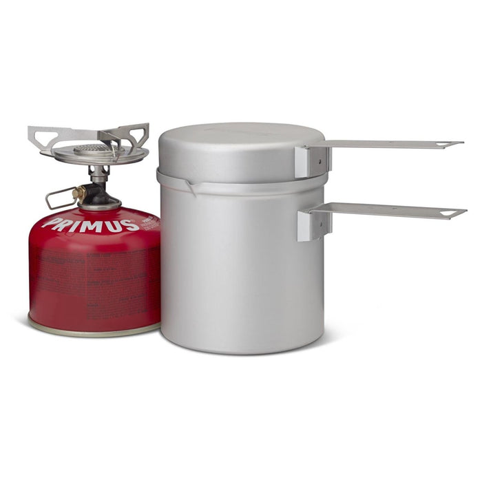 Juego de estufa Primus Essential Trail KIT compacto y liviano con olla de 1 litro para mochileros y cocinar al aire libre.