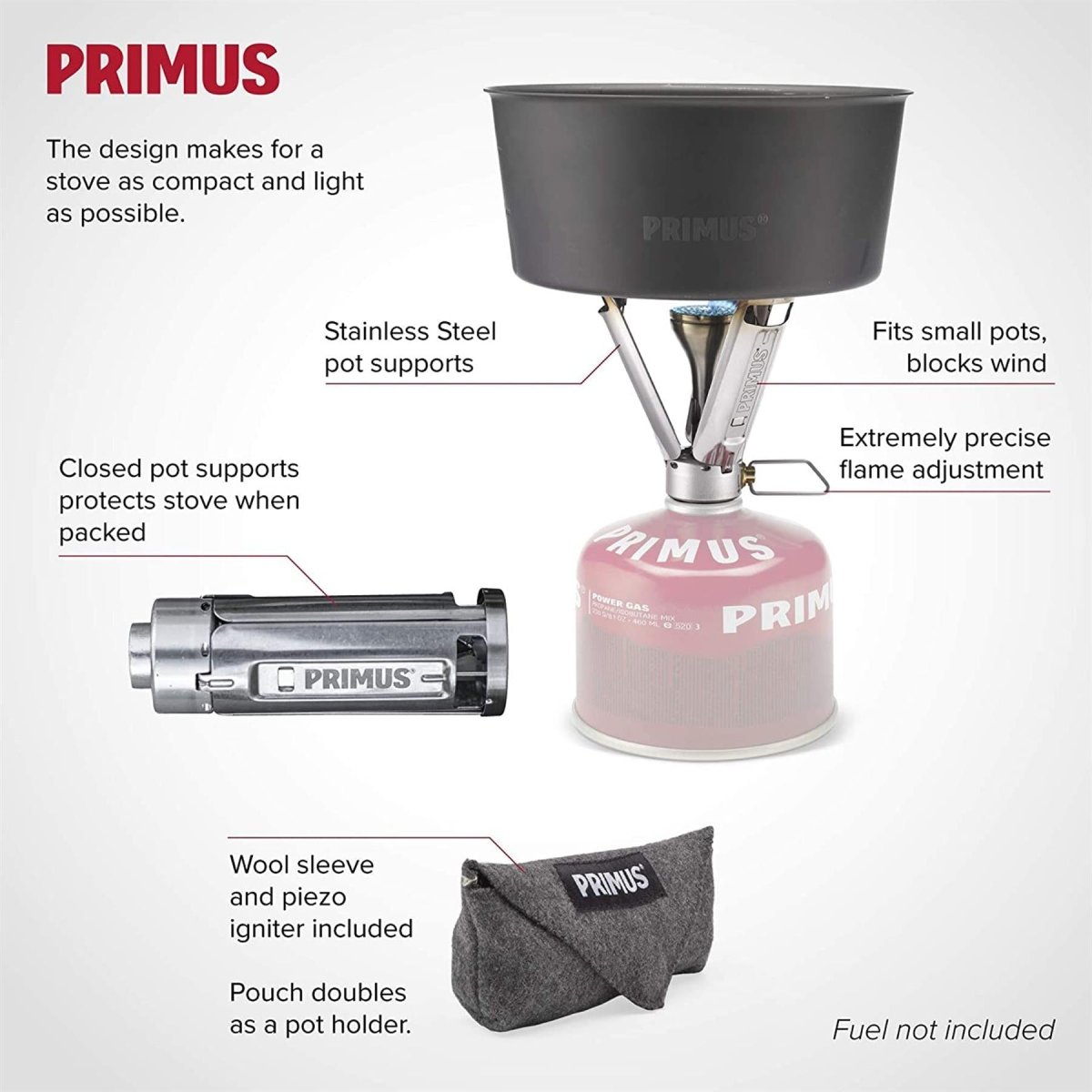Primus Firestick Compact Burner Cocina para acampar de senderismo de acero inoxidable