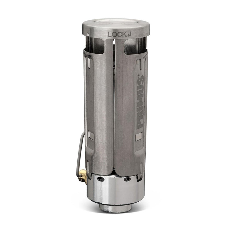 Primus Firestick Titanium ultralight camping stove folded for compact storage and easy portability.