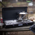 Primus Kinjia Camping Stove Dual Quemador Portable Cocina de cocina al aire libre Negro Negro
