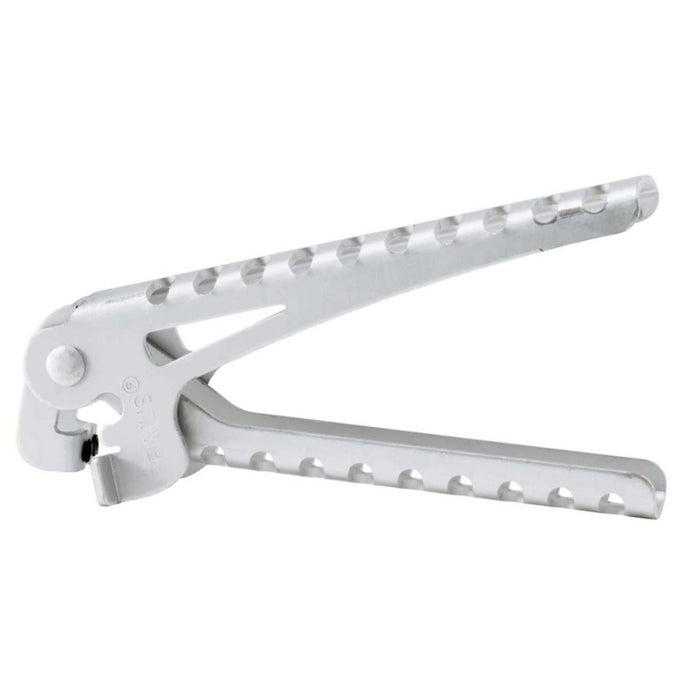 Pinza para ollas Primus de aluminio gris liviano con mango plegable para un agarre seguro para cocinar al aire libre.