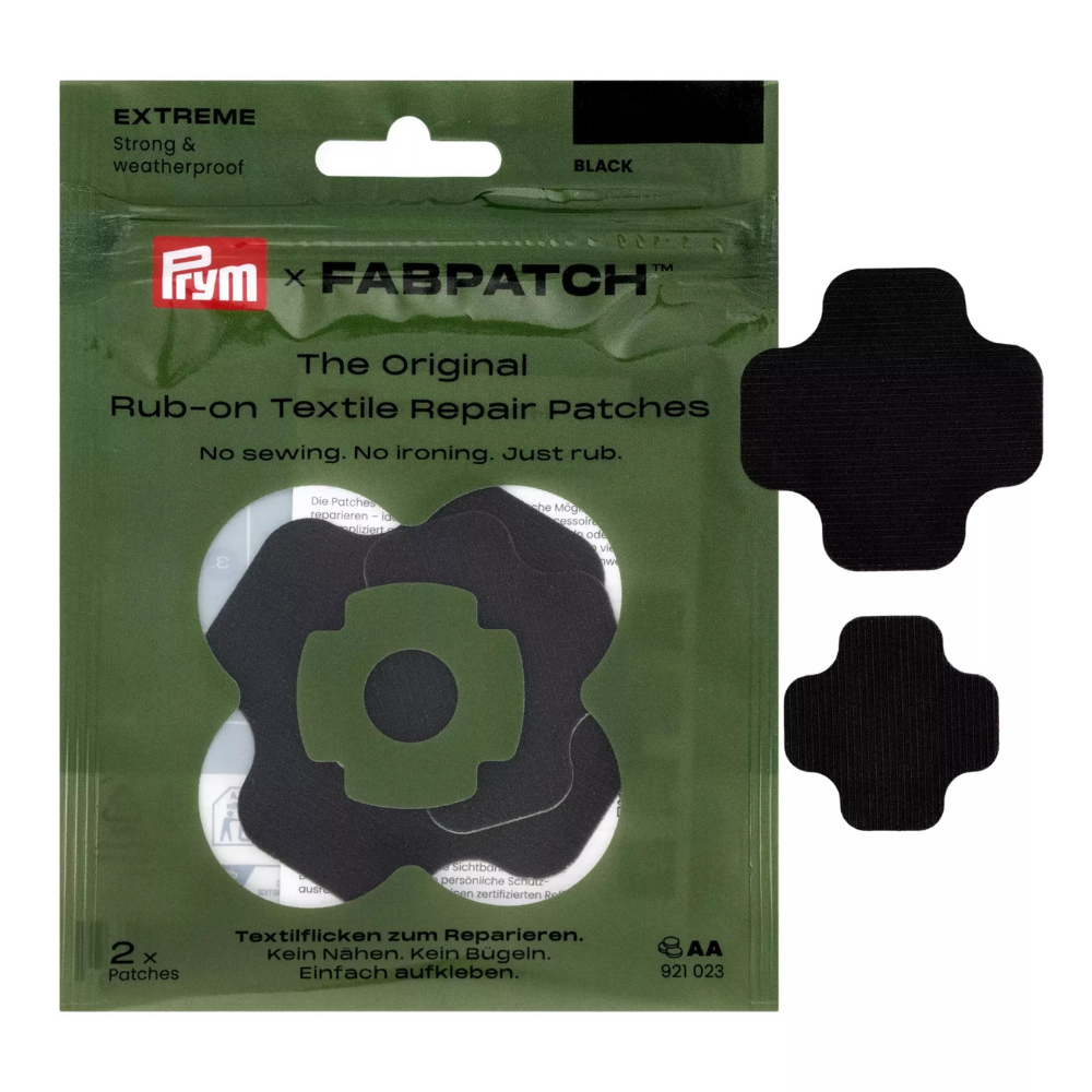 Prym FabPatch EXTREME Parches reparadores autoadhesivos hidrófugos negro