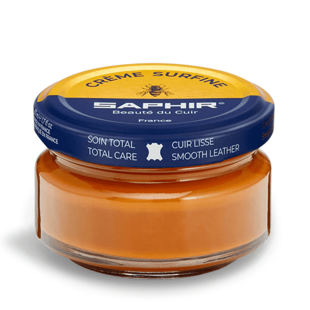 Saphir Creme Surfine Leather Crema para el cuidado del calzado Cuero liso 50ml Marrón claro