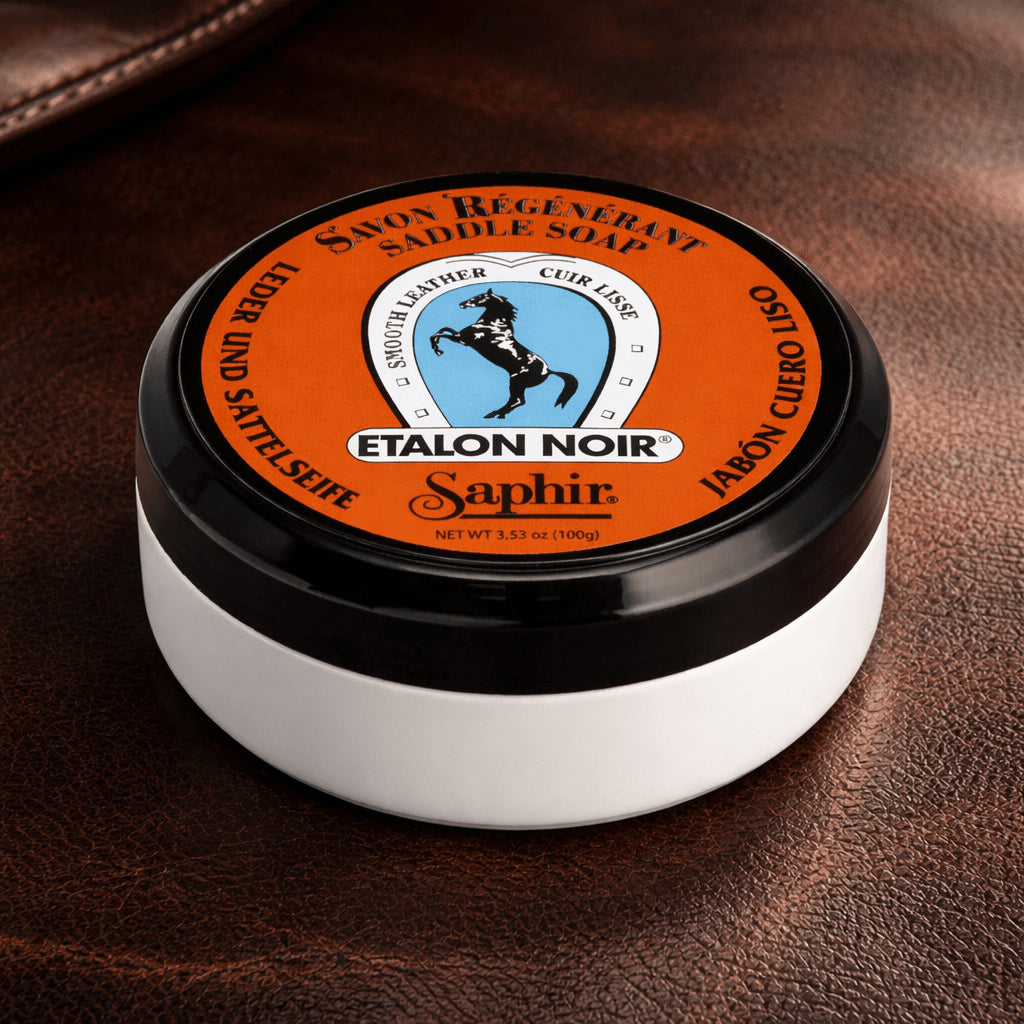 Saphir Etalon Noir Jabón para silla de montar 100 ml Jabón para el cuidado de la limpieza del cuero suave