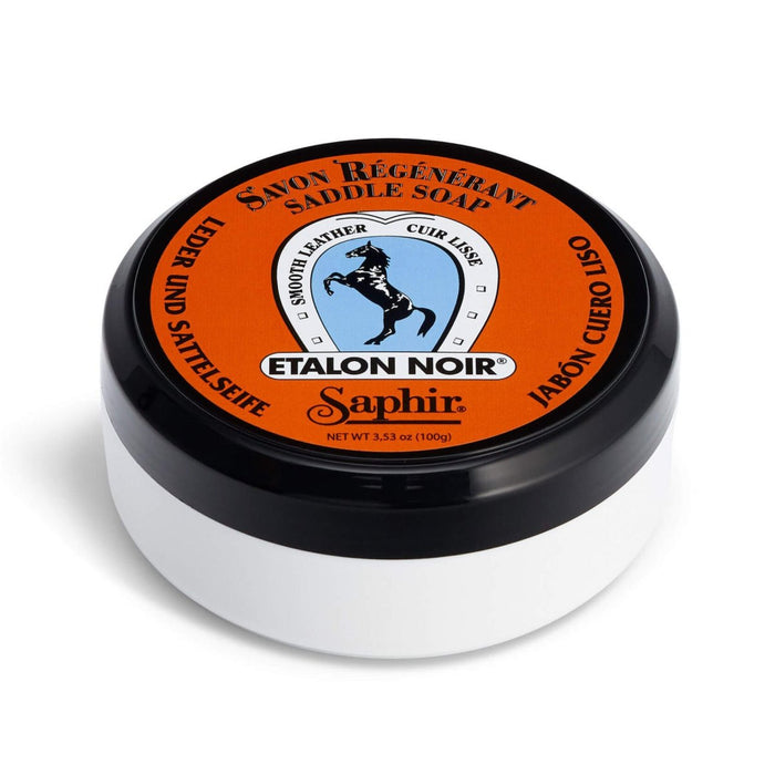 Saphir Etalon Noir Saddle Soap 100 ml Jabón suave para el cuidado de la limpieza del cuero - GoMilitar