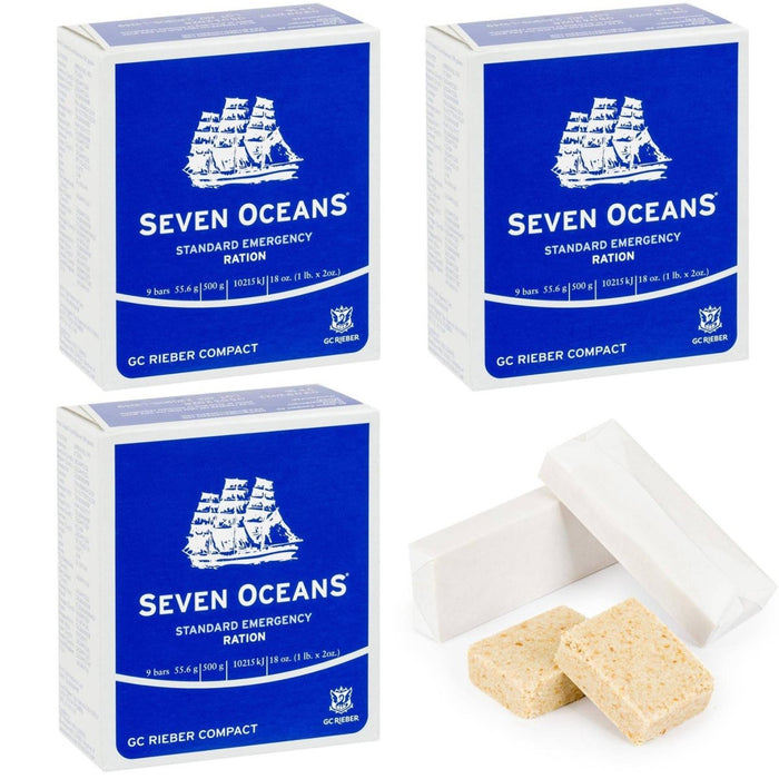 Siete océanos ración de galletas comidas emergencia supervivencia senderismo preparador de alimentos 3uds - GoMilitar