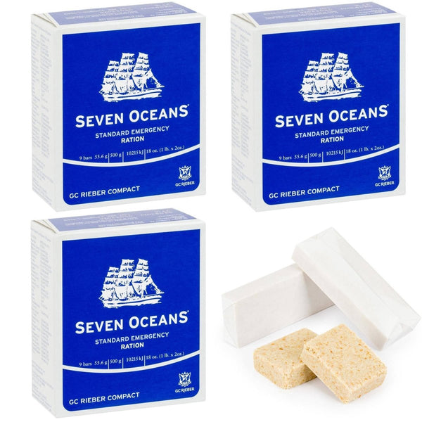 Siete océanos Comidas de racionamiento de galletas Supervivencia de emergencia de senderismo Alimentos preper 3pcs