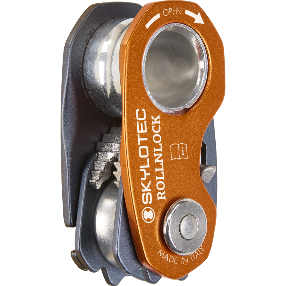 Climbing Technology ROLLNLOCK Dispositivo de polea Abrazadera de cuerda Dispositivo 3 en 1 Naranja