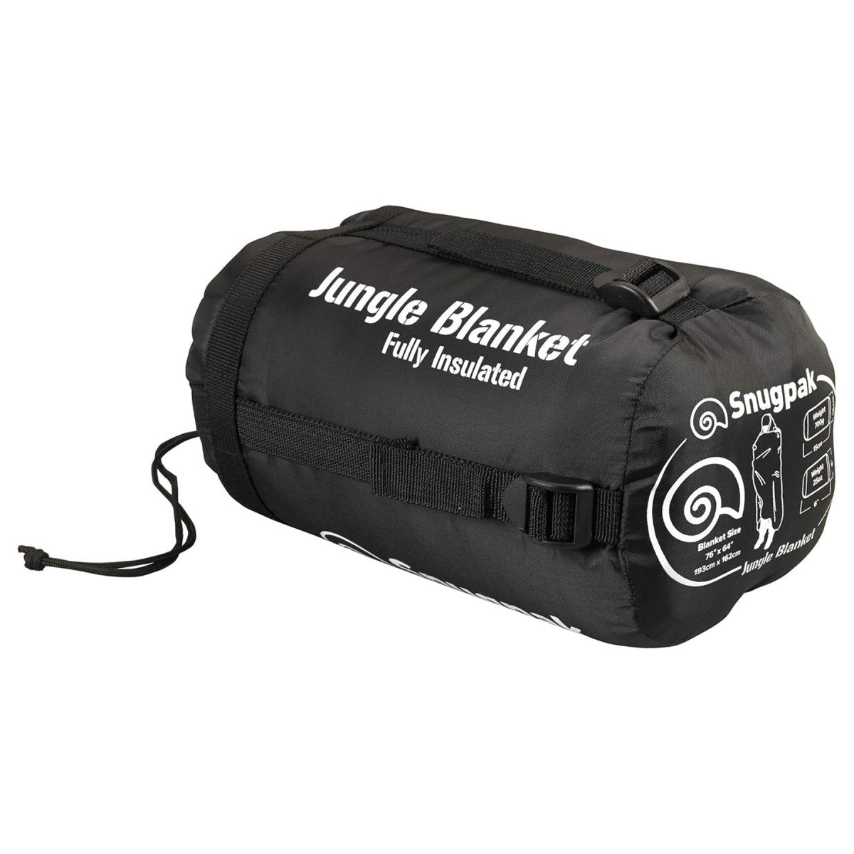 Snugpak aislante manta de la jungla repelente al agua a prueba de viento liviana negra