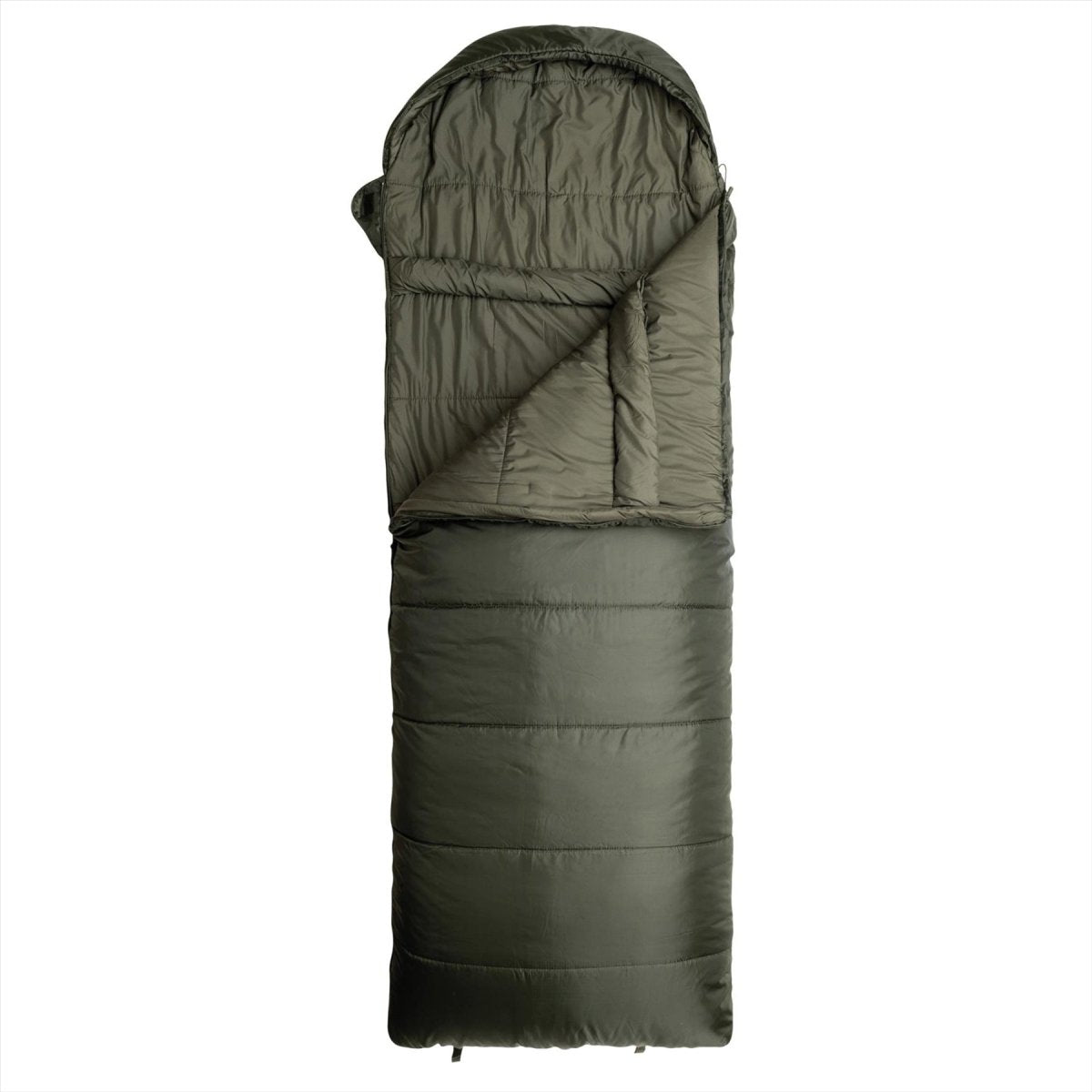 Saco de dormir de invierno Snugpak Navigator con aislamiento de isofibra y cremallera en el lado derecho
