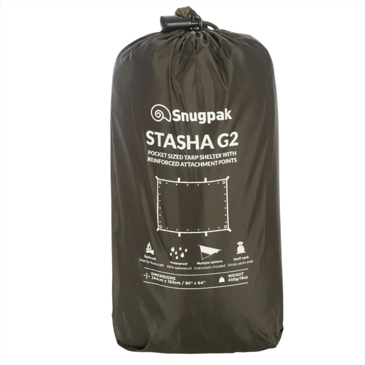 Snugpak Stasha G2 - Lona impermeable, ligera y compacta, color verde oliva