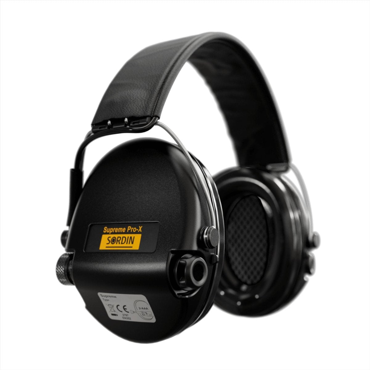 Sordin Supreme Pro-X LED Auriculares electrónicos de protección auditiva para disparos, color negro