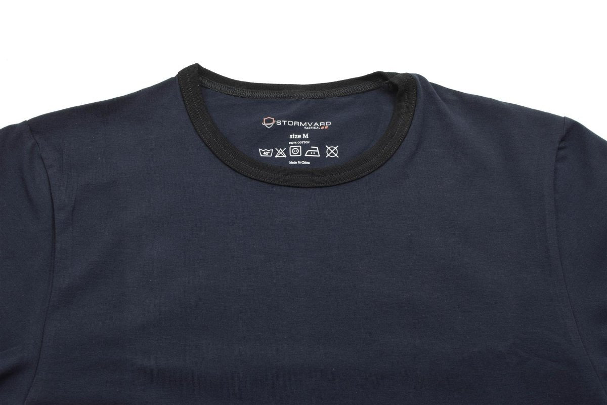 Stormvard Camiseta clásica de algodón manga corta táctica casual azul oscuro