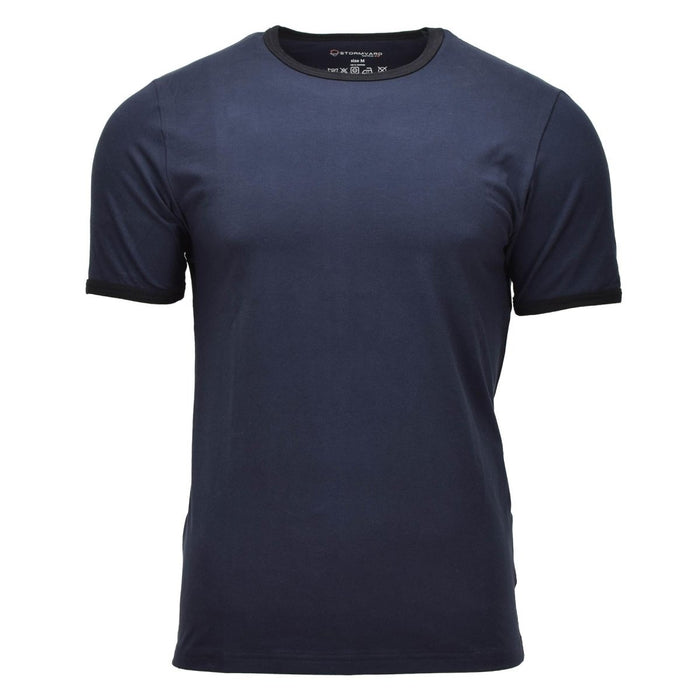 Stormvard Camiseta clásica de algodón de manga corta táctica casual azul oscuro hecha de tela de algodón suave y transpirable