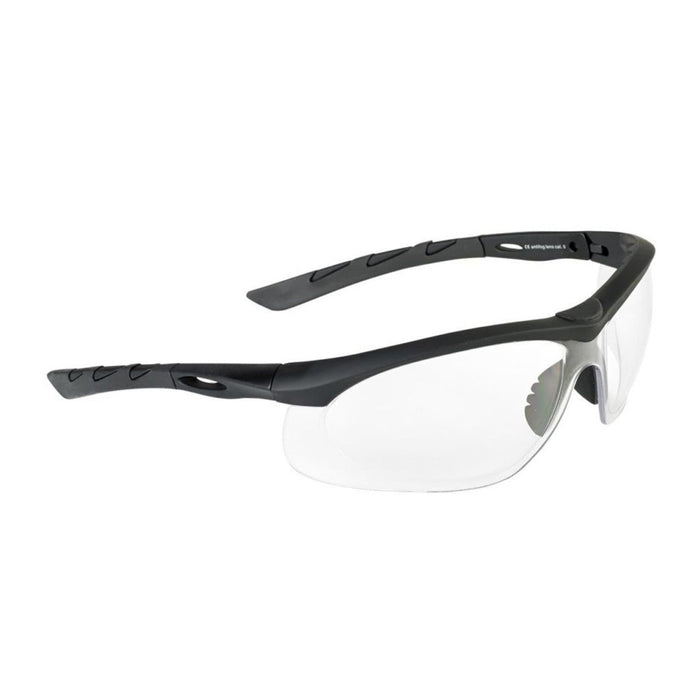 SWISS EYE Gafas de seguridad tácticas Lancer con lentes antivaho transparentes y cómoda montura de goma para protección ocular