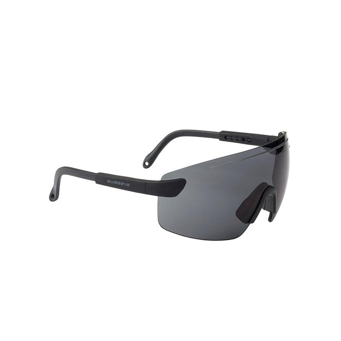 Gafas de protección ocular para tiro Swiss Eye en color negro con lentes anchas antivaho UV400 y patillas ajustables