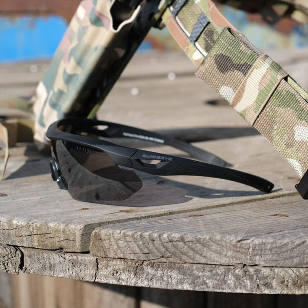 Swisseye Nighthawk Pro Tactical Glasses Interchangeable Lenses Black Frame