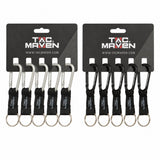 TAC MAVEN Mosquetones de aluminio de 6 mm, paquete de 5 clips para llaves para exteriores, equipo para acampar