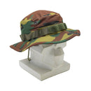 Military boonie hat with Belgian jigsaw camo pattern, wide brim, and durable ripstop fabric for outdoor use.