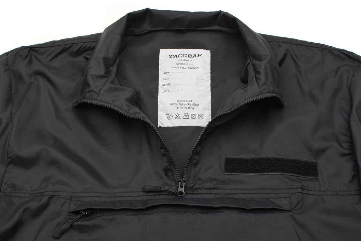 Camisa de viento de la marca Tacgear Camping Black Camping senderismo al aire libre Ripstop Smock